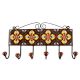 Dark Brown Floral Ceramic Tile Hook